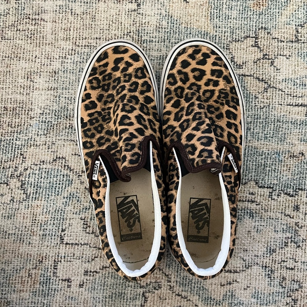 Cheetah slip on vans